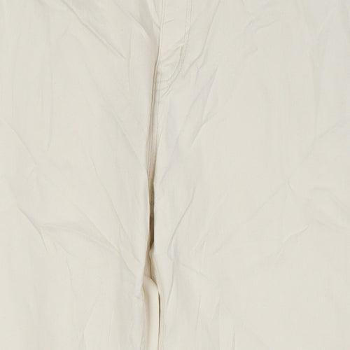 Marks and Spencer Womens Ivory Cotton Straight Jeans Size 16 L28 in Regular Zip