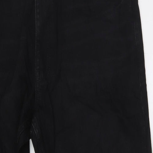 Marks and Spencer Mens Black Cotton Straight Jeans Size 38 in L31 in Regular Zip