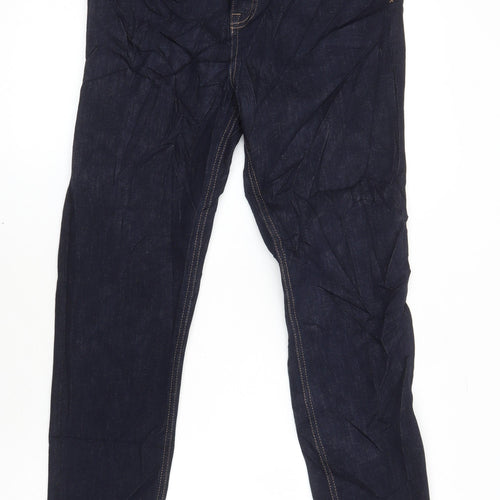 M&S Womens Blue Cotton Skinny Jeans Size 12 L28 in Regular