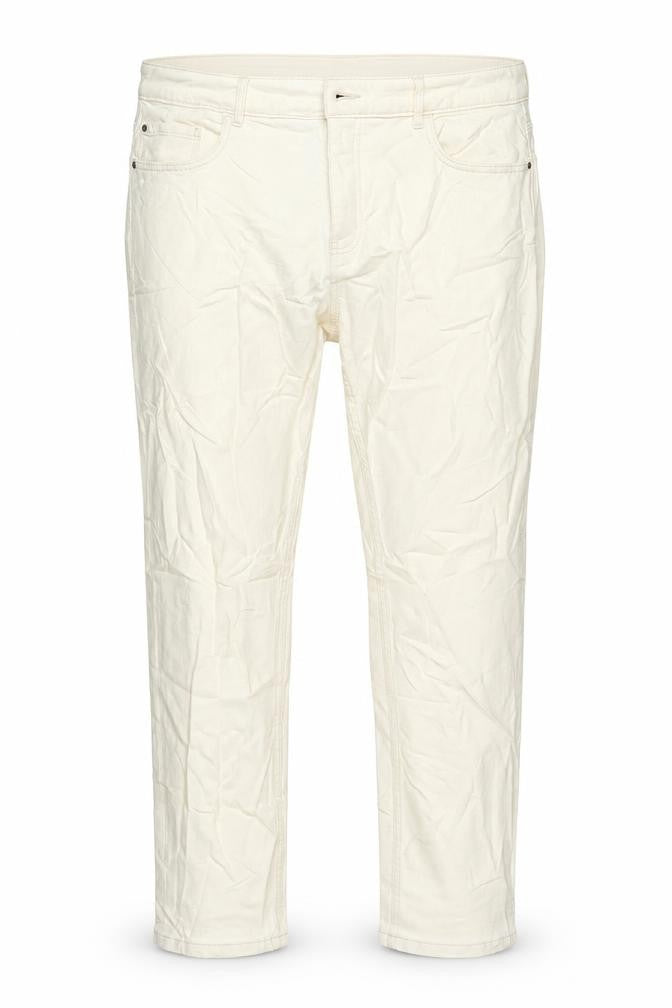 M&S Womens Ivory Cotton Straight Jeans Size 18 L27 in Regular