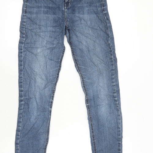 Topshop Womens Blue Cotton Skinny Jeans Size 28 in L26 in Regular