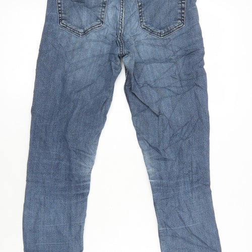Topshop Womens Blue Cotton Skinny Jeans Size 28 in L26 in Regular