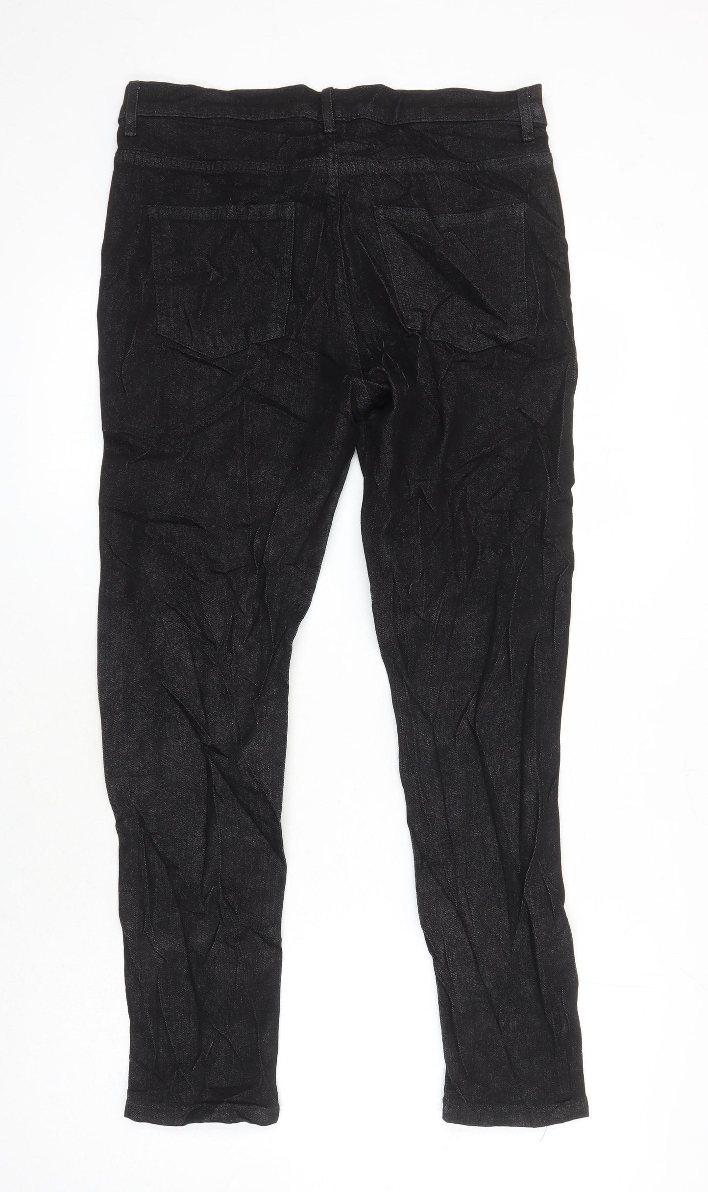 M&S Womens Black Cotton Skinny Jeans Size 12 L26.5 in Regular