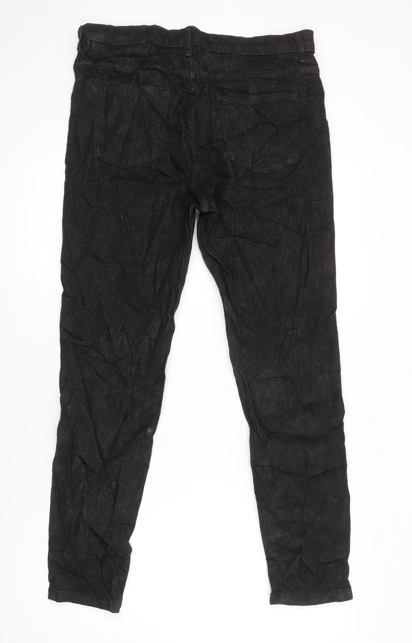 M&S Womens Black Cotton Skinny Jeans Size 14 L28 in Regular