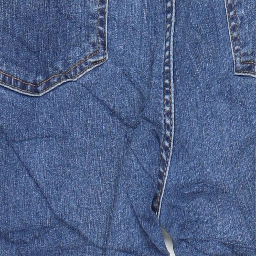 M&S Womens Blue Cotton Bootcut Jeans Size 20 L28 in Regular