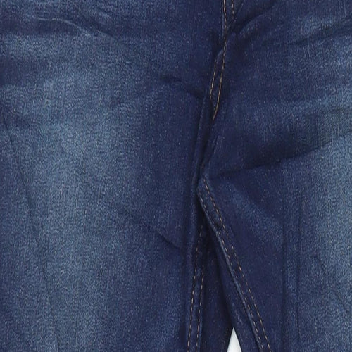 M&S Womens Blue Cotton Straight Jeans Size 6 L30 in Regular