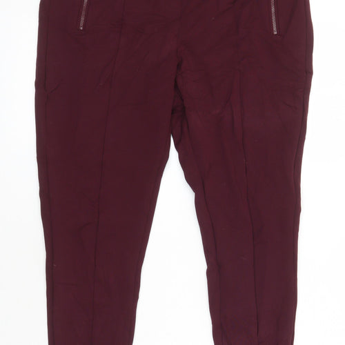 M&S Womens Red Polyester Jegging Jeans Size 12 L25 in Regular