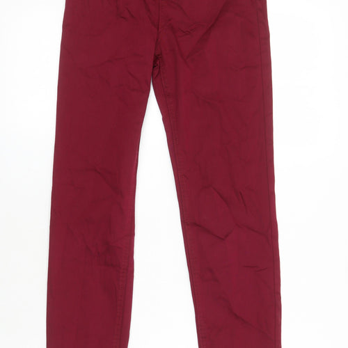 M&S Womens Red Cotton Jegging Jeans Size 6 L29 in Regular - Elasticated Waist