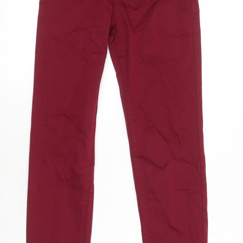 M&S Womens Red Cotton Jegging Jeans Size 6 L29 in Regular - Elasticated Waist