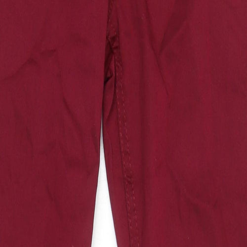 M&S Womens Red Cotton Jegging Jeans Size 6 L29 in Regular - Elasticated Waist