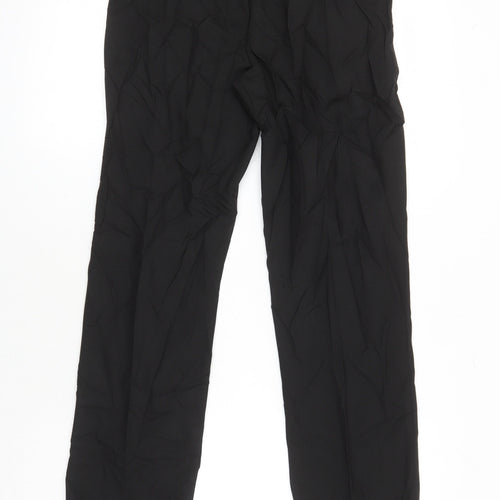 M&S Girls Black Polyester Carrot Trousers Size 12-13 Years L27.5 in Regular - Pockets