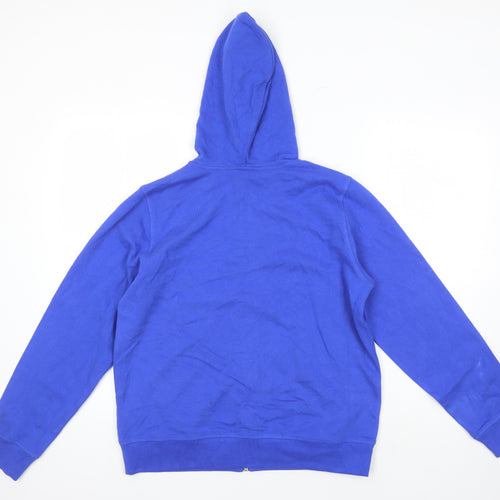 M&S Mens Blue Cotton Full Zip Hoodie Size S