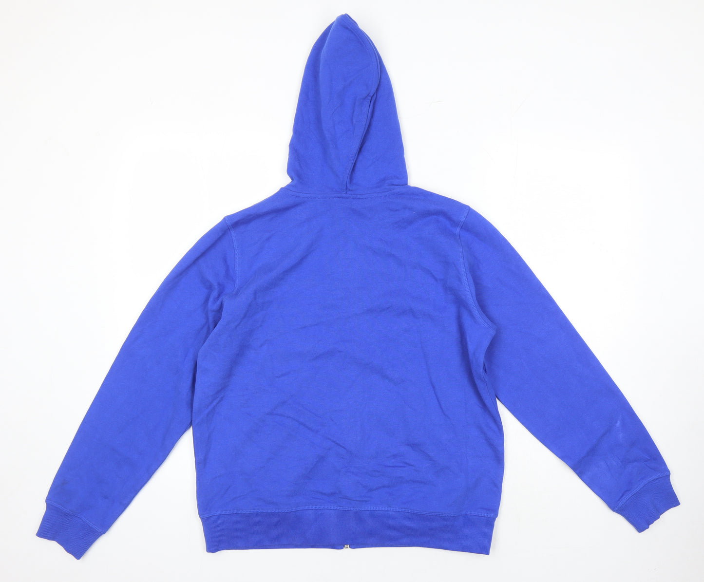 M&S Mens Blue Cotton Full Zip Hoodie Size S