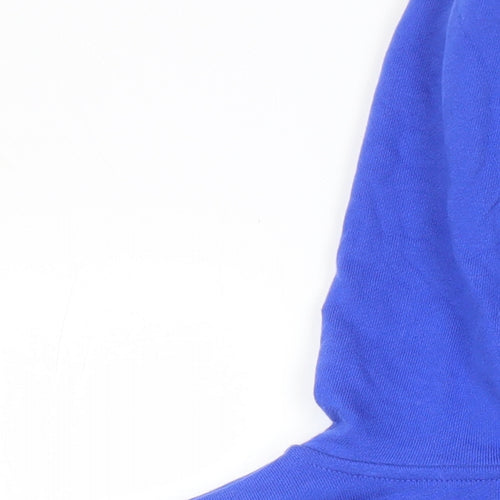 M&S Mens Blue Cotton Full Zip Hoodie Size S