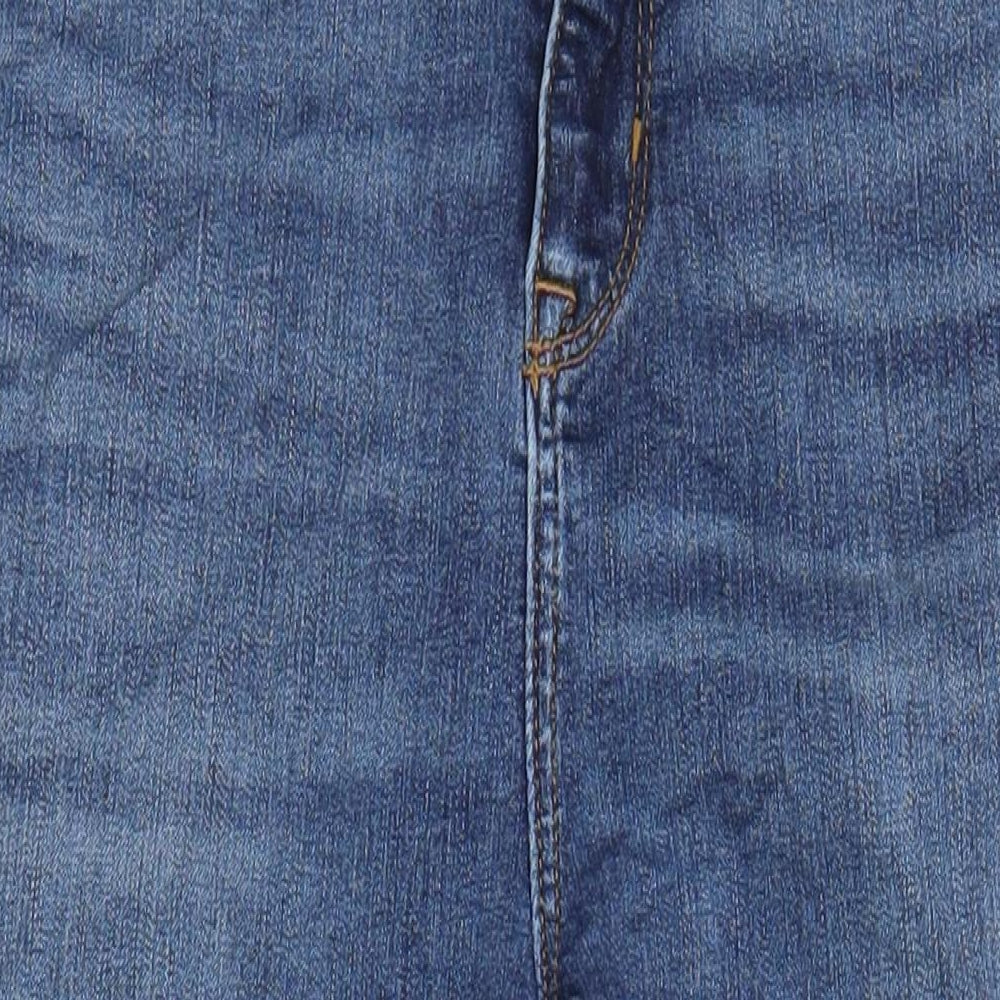 M&S Womens Blue Cotton Skinny Jeans Size 14 L24 in Regular