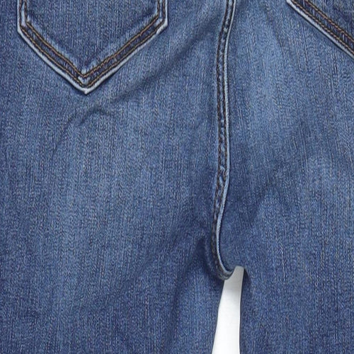 M&S Womens Blue Cotton Skinny Jeans Size 14 L24 in Regular