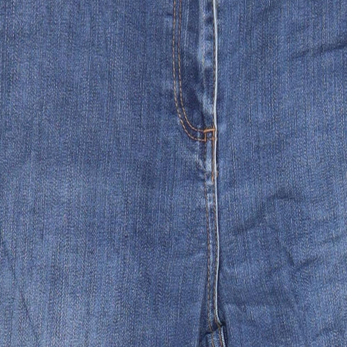 Jasper Conran Womens Blue Cotton Straight Jeans Size 14 L28 in Regular