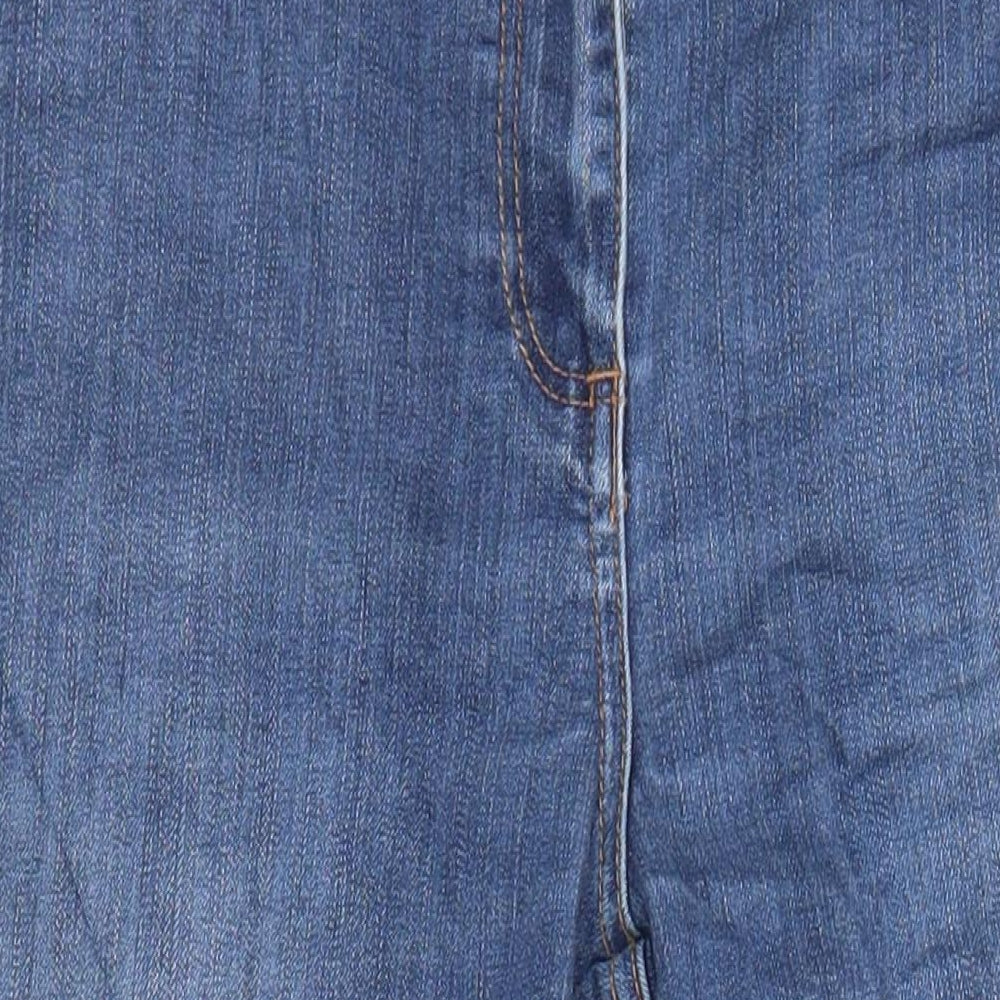 Jasper Conran Womens Blue Cotton Straight Jeans Size 14 L28 in Regular