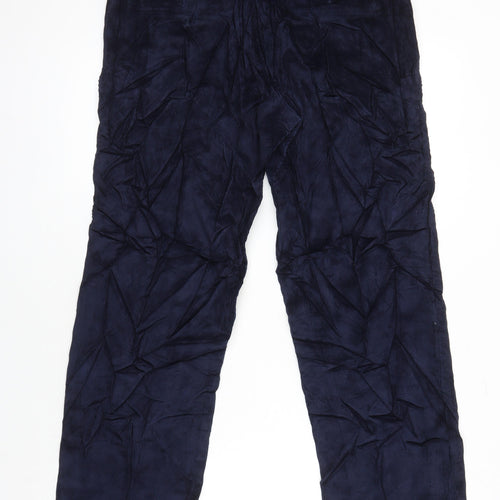 M&S Mens Blue Cotton Trousers Size 32 in L28 in Regular