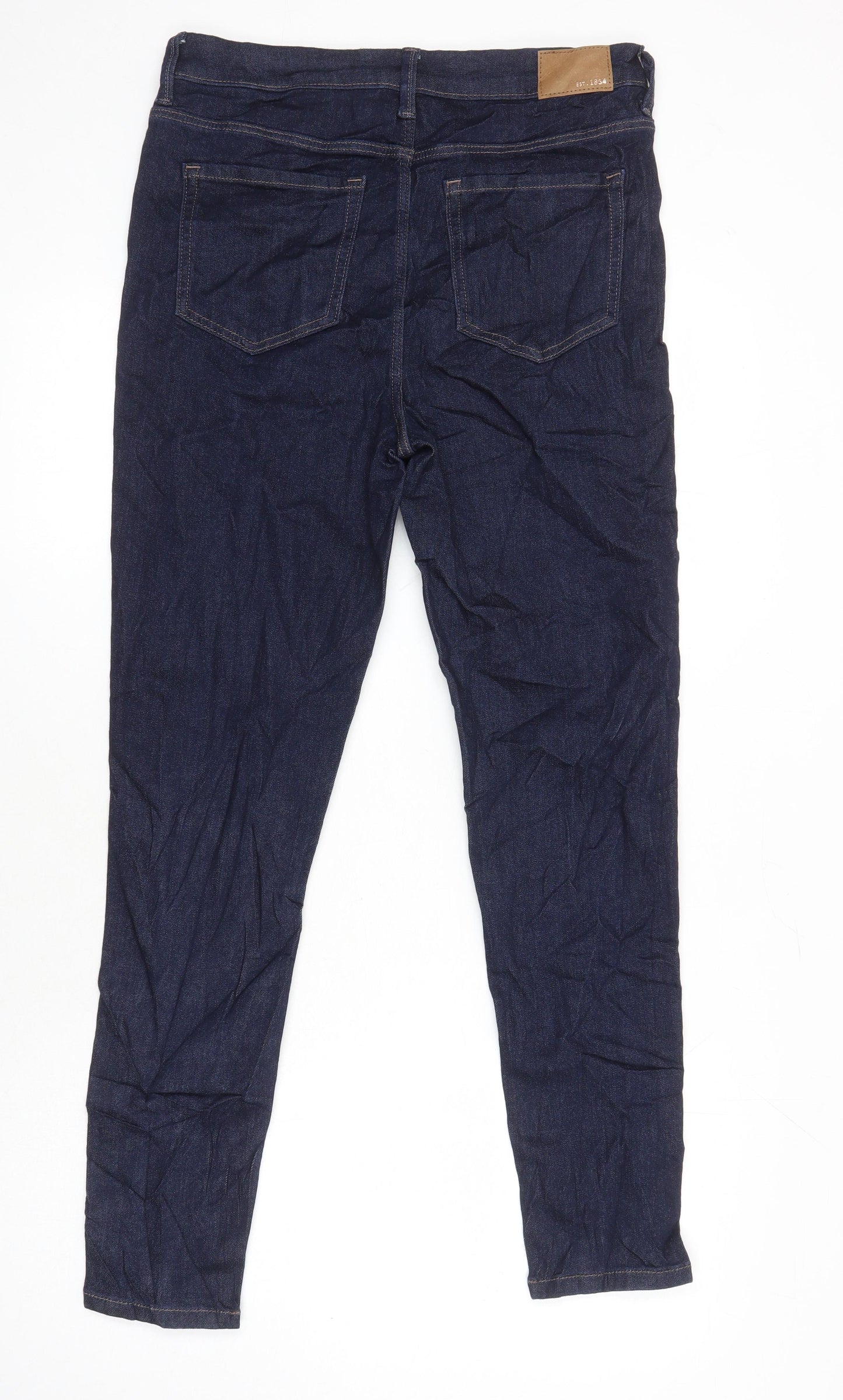 M&S Womens Blue Cotton Skinny Jeans Size 12 L27 in Regular