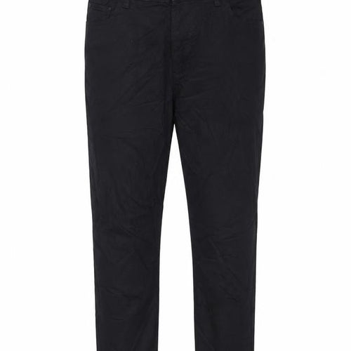 M&S Womens Black Cotton Straight Jeans Size 16 L21 in Regular