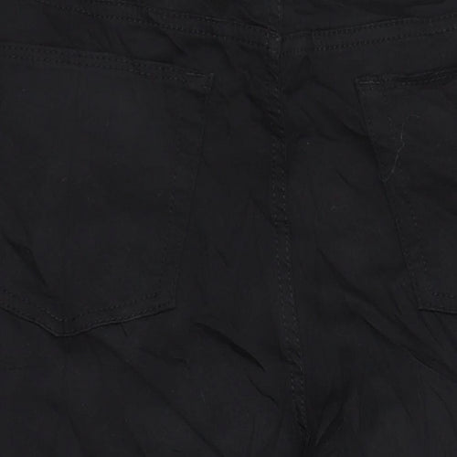 M&S Womens Black Cotton Straight Jeans Size 16 L21 in Regular