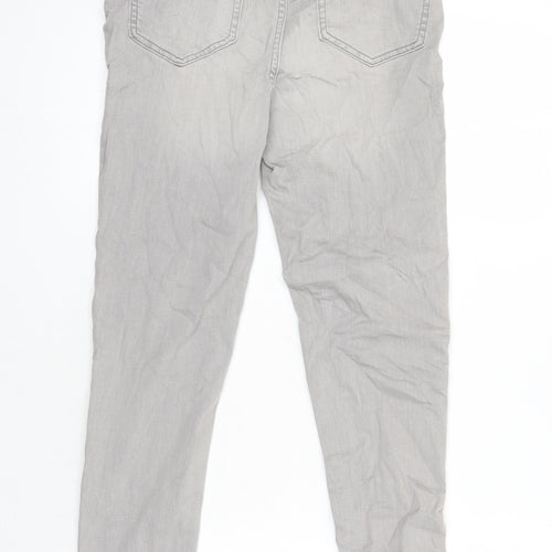 M&S Womens Grey Cotton Skinny Jeans Size 12 L26 in Regular