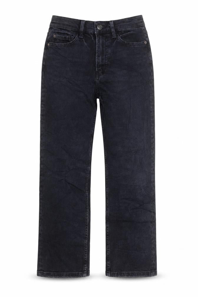 M&S Womens Black Cotton Straight Jeans Size 6 L23 in Regular
