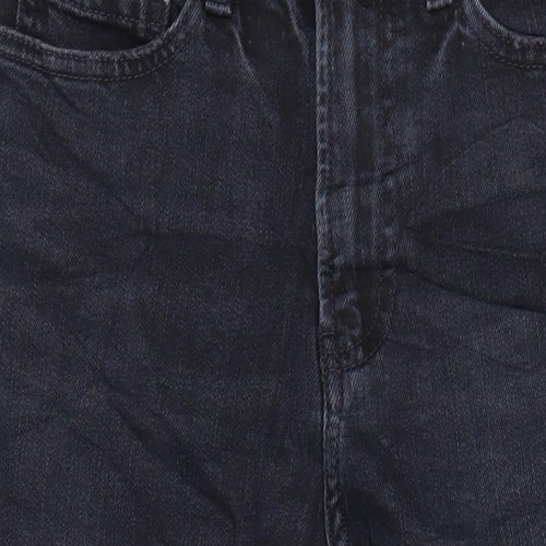 M&S Womens Black Cotton Straight Jeans Size 6 L23 in Regular