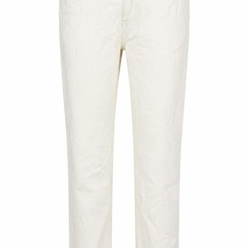 M&S Womens Ivory Cotton Tapered Jeans Size 10 L26 in Regular