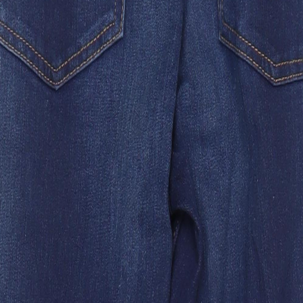 M&S Womens Blue Cotton Straight Jeans Size 6 L28.5 in Regular