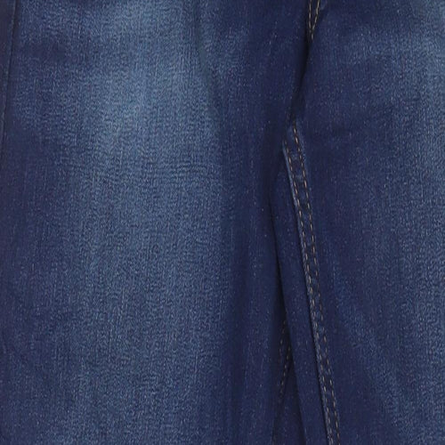 M&S Womens Blue Cotton Straight Jeans Size 6 L28.5 in Regular