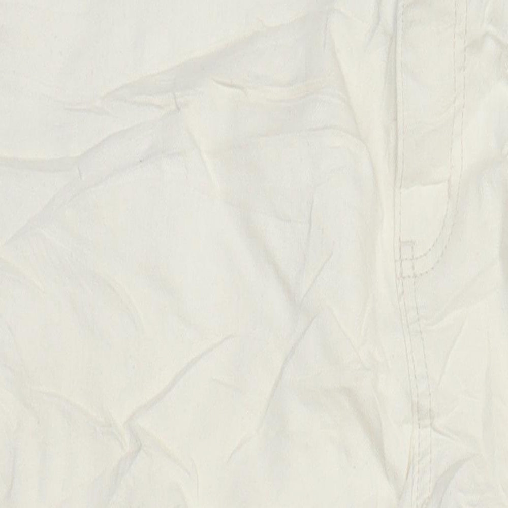 M&S Womens Ivory Cotton Tapered Jeans Size 20 L24 in Regular