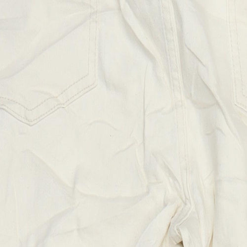 M&S Womens Ivory Cotton Tapered Jeans Size 20 L24 in Regular