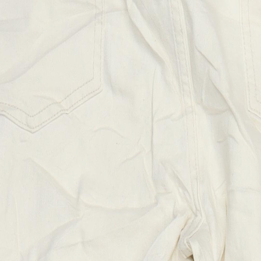 M&S Womens Ivory Cotton Tapered Jeans Size 20 L24 in Regular
