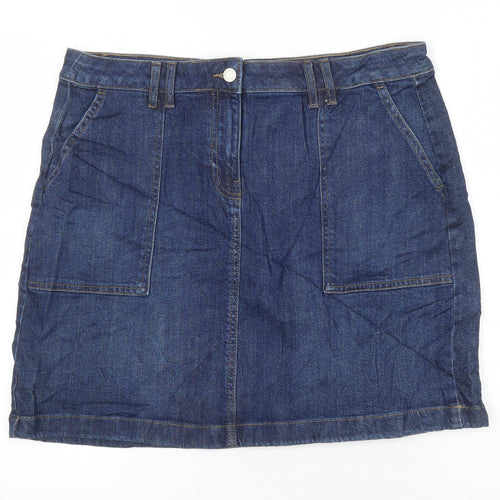 M&S Womens Blue Chlorofibre A-Line Skirt Size 16
