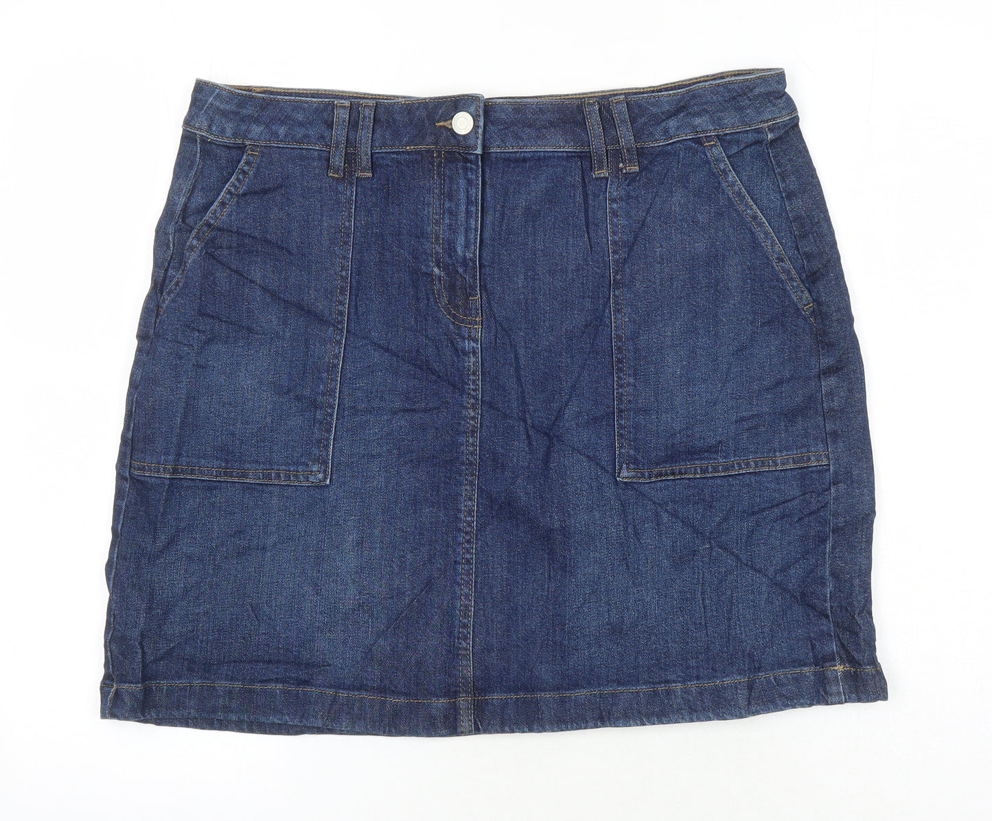 M&S Womens Blue Chlorofibre A-Line Skirt Size 16