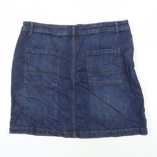 M&S Womens Blue Chlorofibre A-Line Skirt Size 16