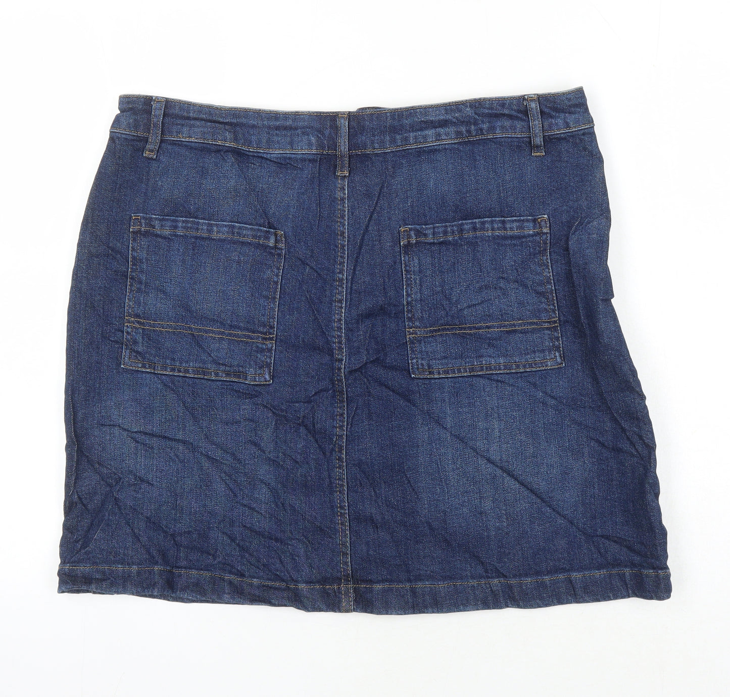 M&S Womens Blue Chlorofibre A-Line Skirt Size 16
