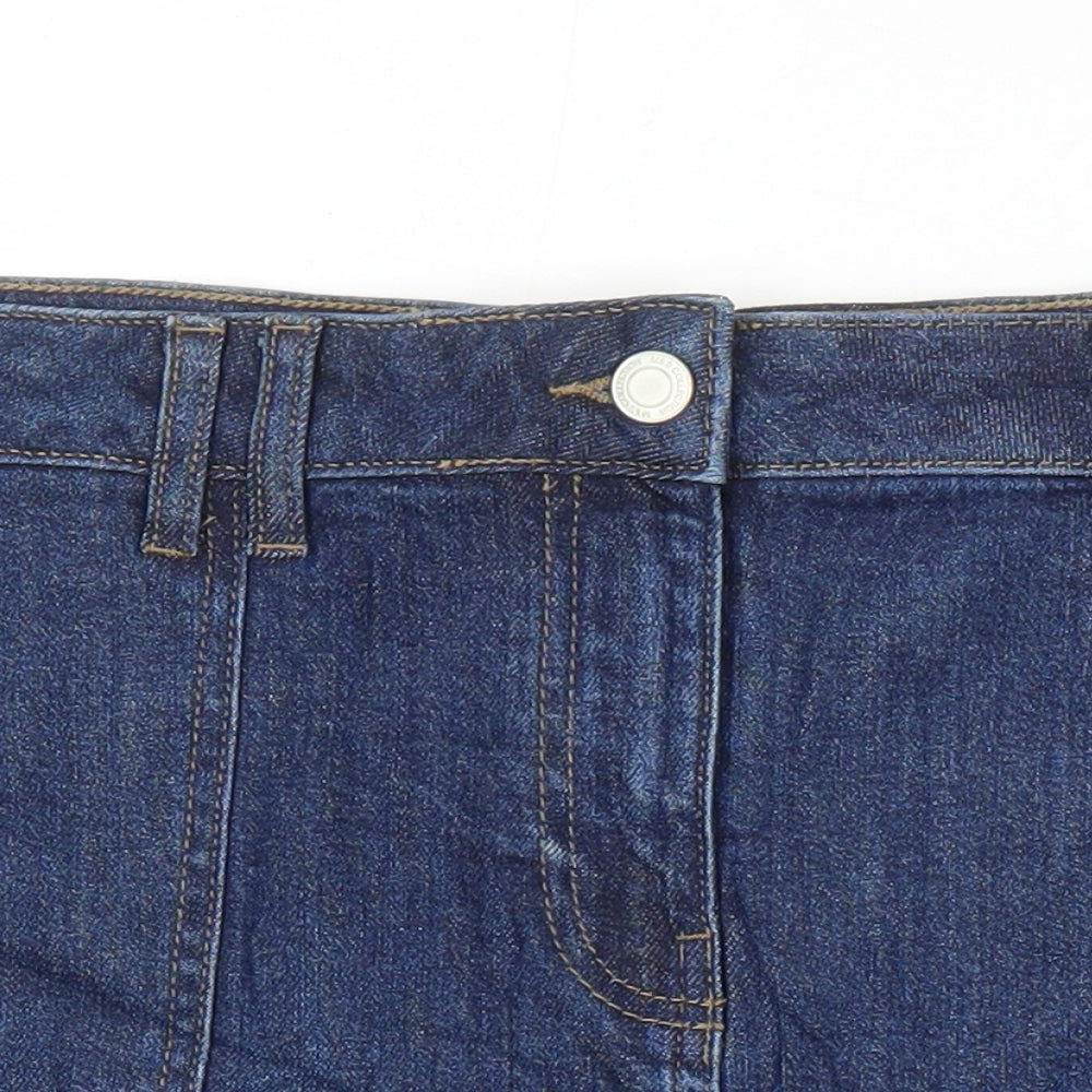 M&S Womens Blue Chlorofibre A-Line Skirt Size 16