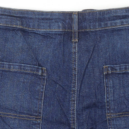 M&S Womens Blue Chlorofibre A-Line Skirt Size 16
