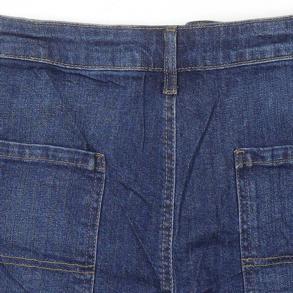 M&S Womens Blue Chlorofibre A-Line Skirt Size 16