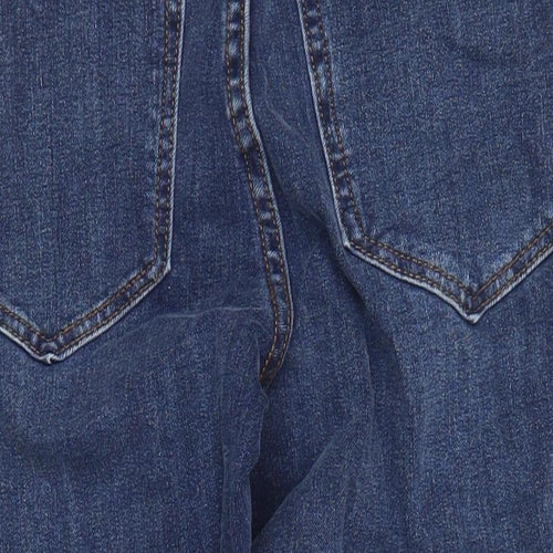 M&S Womens Blue Cotton Tapered Jeans Size 8 L25 in Regular