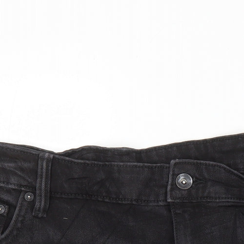 M&S Mens Black Cotton Bermuda Shorts Size 44 in Regular