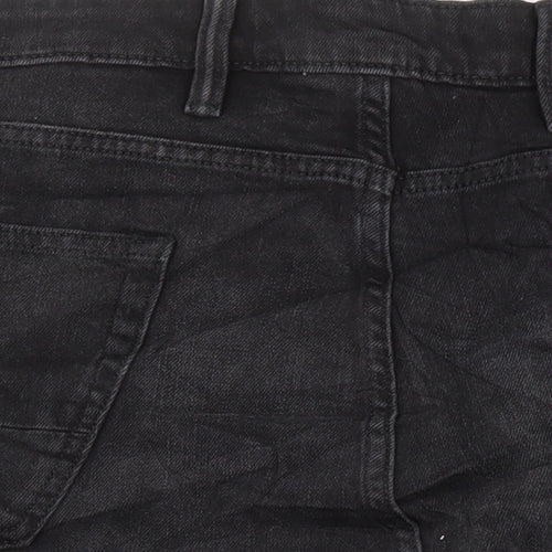 M&S Mens Black Cotton Bermuda Shorts Size 44 in Regular