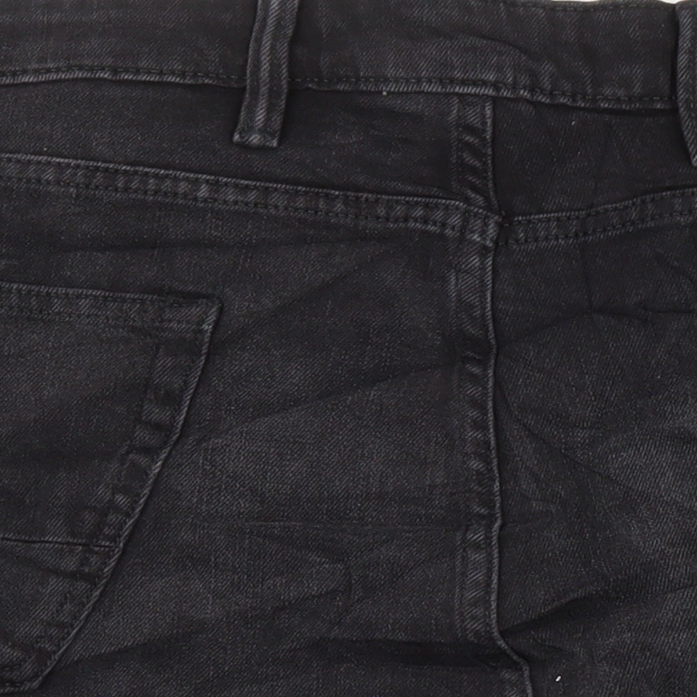 M&S Mens Black Cotton Bermuda Shorts Size 44 in Regular