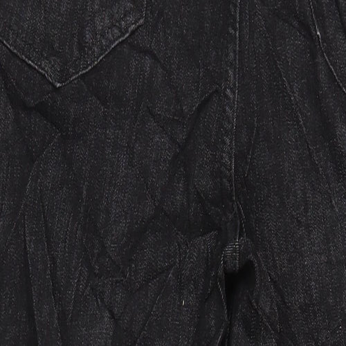 M&S Womens Black Cotton Skinny Jeans Size 14 L27 in Regular - Distressed Hems