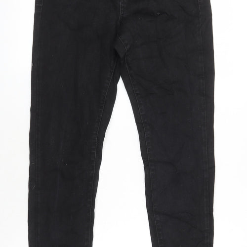 M&S Womens Black Cotton Skinny Jeans Size 12 L29 in Regular