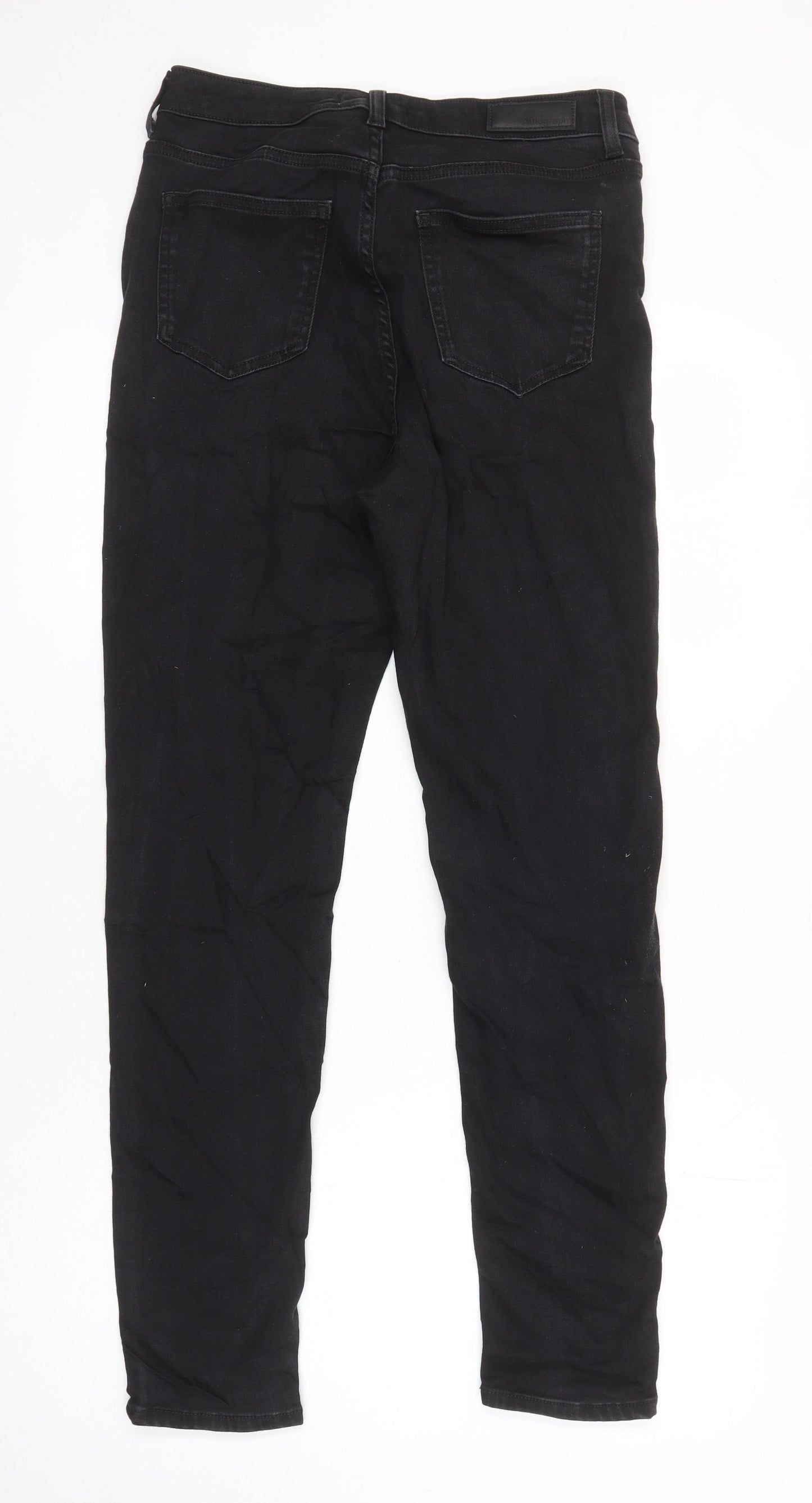 M&S Womens Black Cotton Skinny Jeans Size 12 L29 in Regular