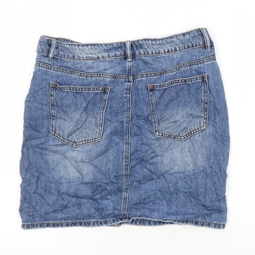 NEXT Womens Blue Cotton A-Line Skirt Size 10
